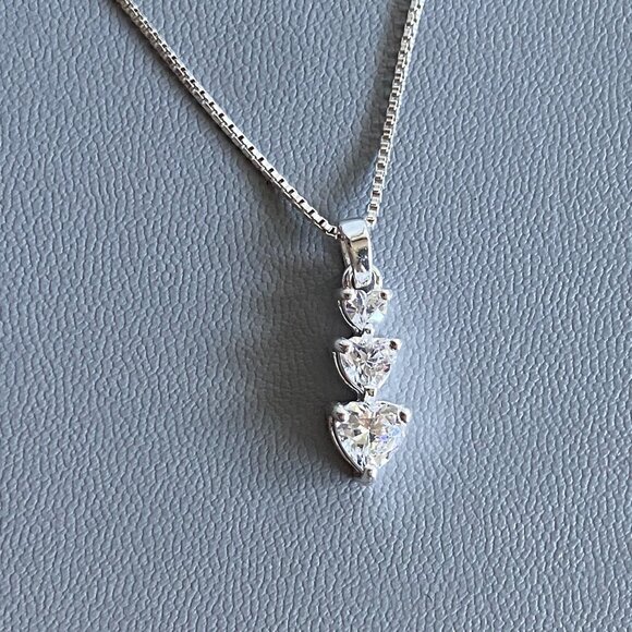 925 Silver Italy Chain 925 Thai Crystal Pendant Necklace - Picture 3 of 8